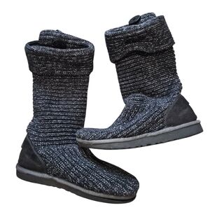UGG Knit Black and Gray Boots